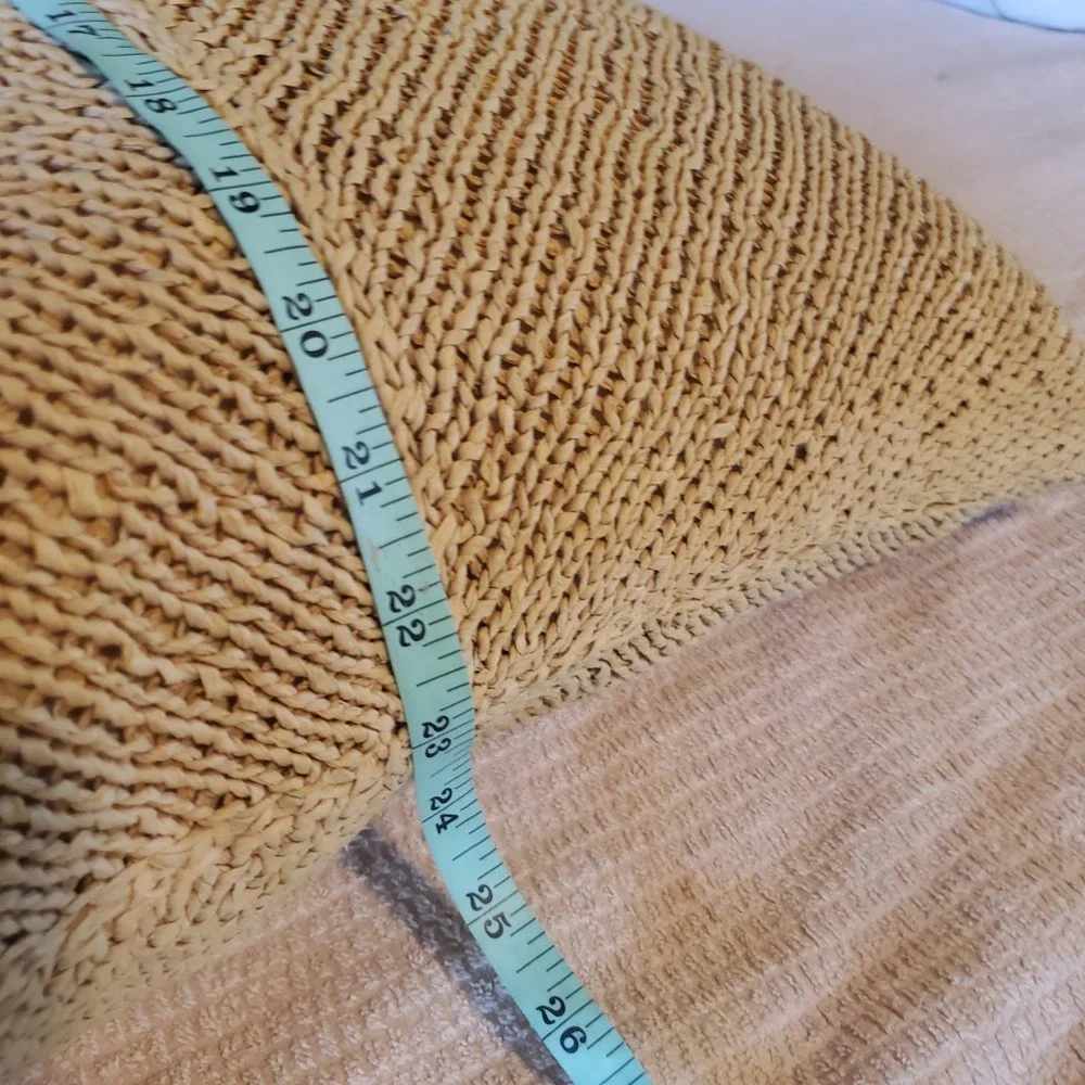 Ralph Lauren Home Collection Tan Woven Raffia Goose Feather Throw Pillow 24x24